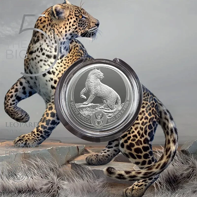 Zuid-Afrika zilveren munt luipaard 2026 1 ounce Verzamelmunten