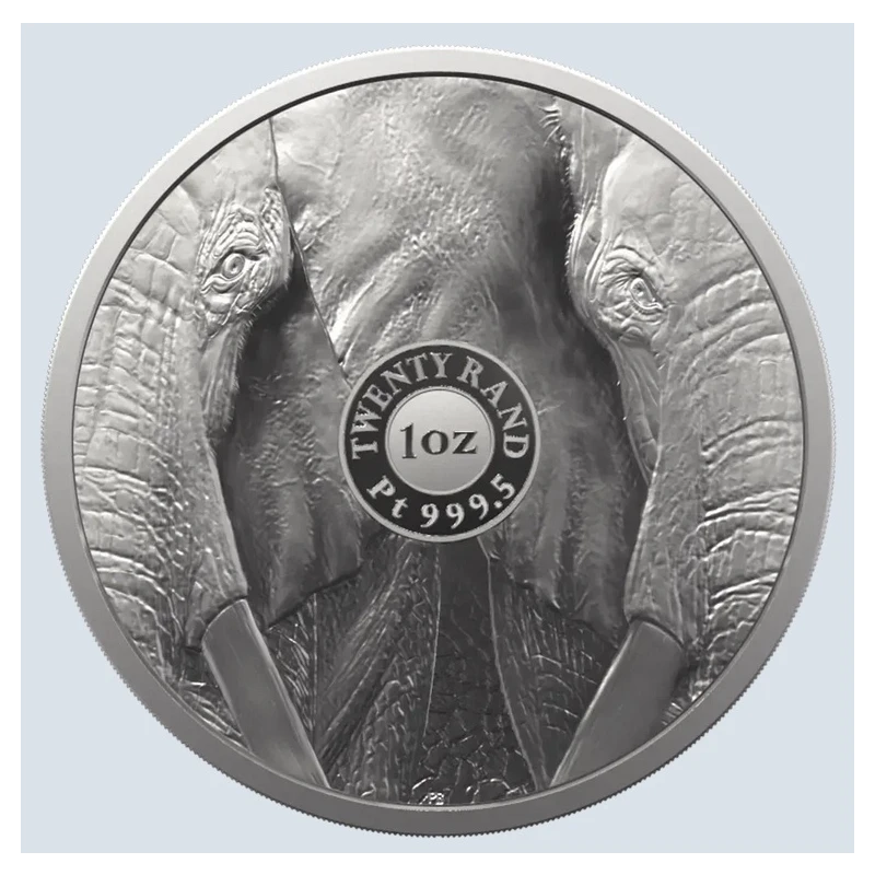 Zuid-Afrika's platina munt Big Five.Olifant 2021, 31,1 g Proof Verzamelmunten