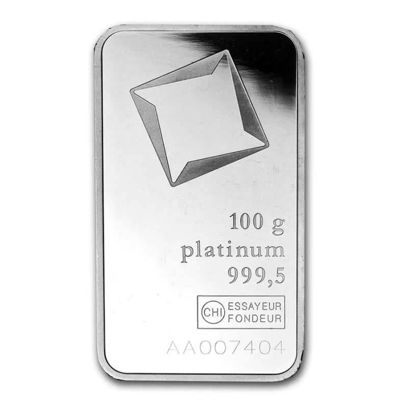 Platina staaf 100 g (0,9995) Baar